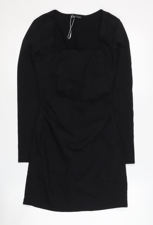 Bershka Women's Black Sheath Mini Dress XS
