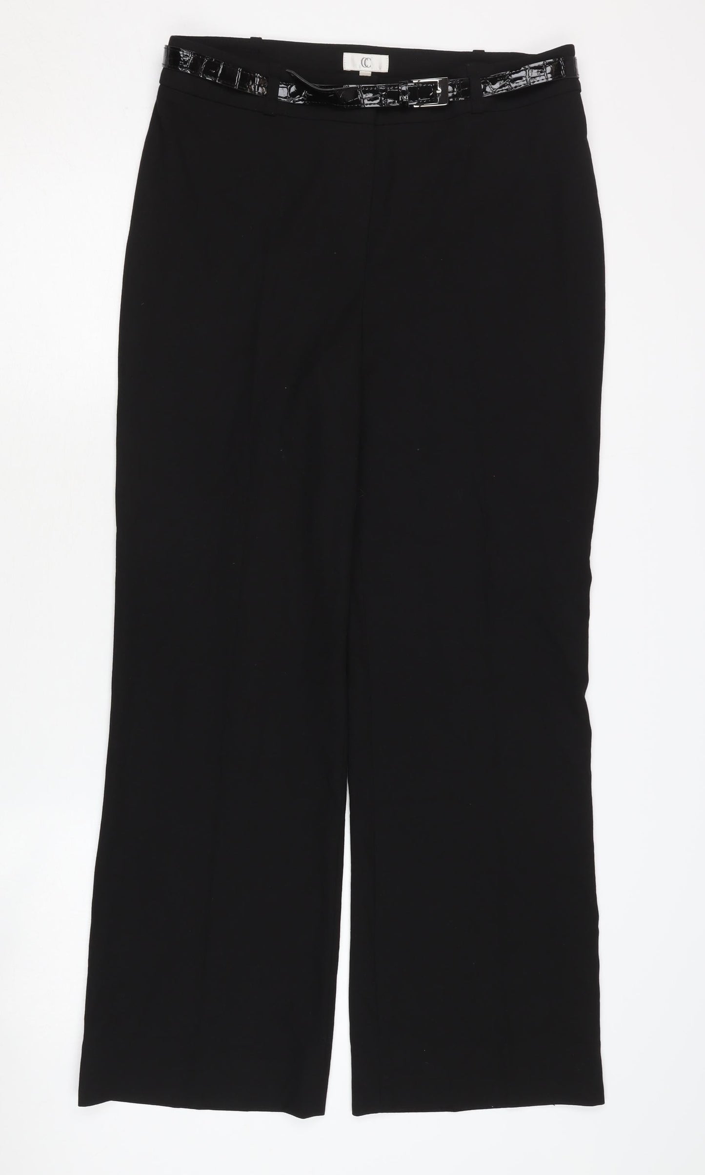 CC Women's Black Belted Trousers Size 12