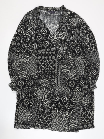 Additional front view of Marks & Spencer Black Floral Dress, size 14