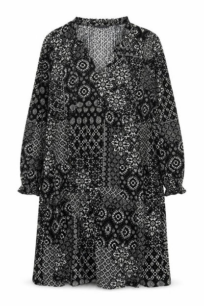 Front view of Marks & Spencer Black Floral Dress, size 14