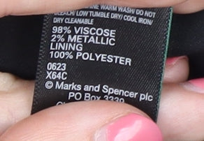 Marks & Spencer Black Floral Dress Size 14