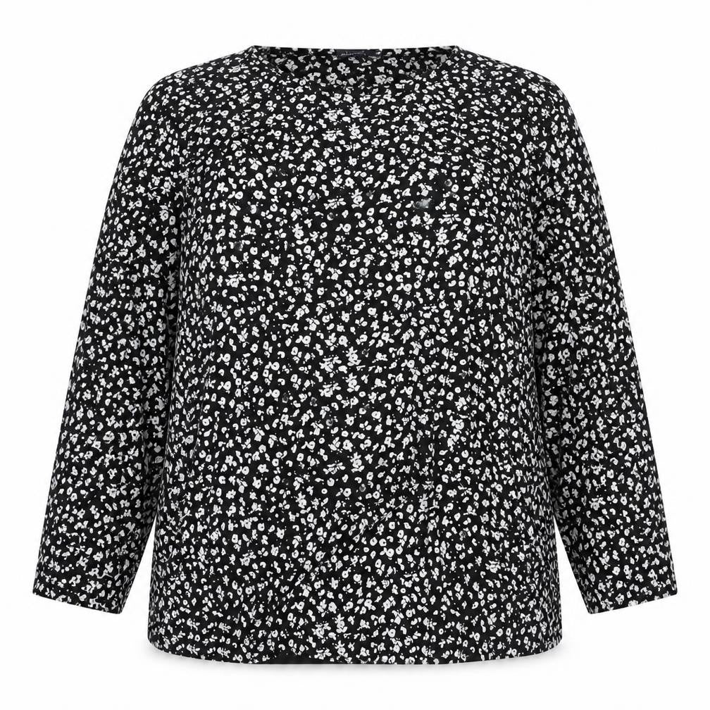 Marks & Spencer Women's Black Floral Blouse UK18 Long Sleeve