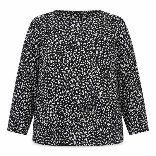 Marks & Spencer Women's Black Floral Blouse UK18 Long Sleeve