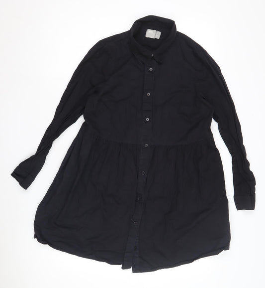 ASOS Women’s Black Collared Button-Up Shirt Size 10
