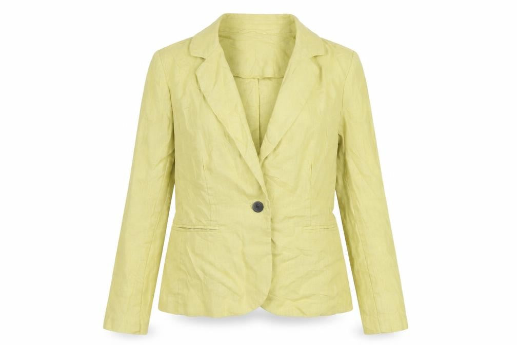PURE Women's Yellow Blazer UK 8, Linen, Casual Style