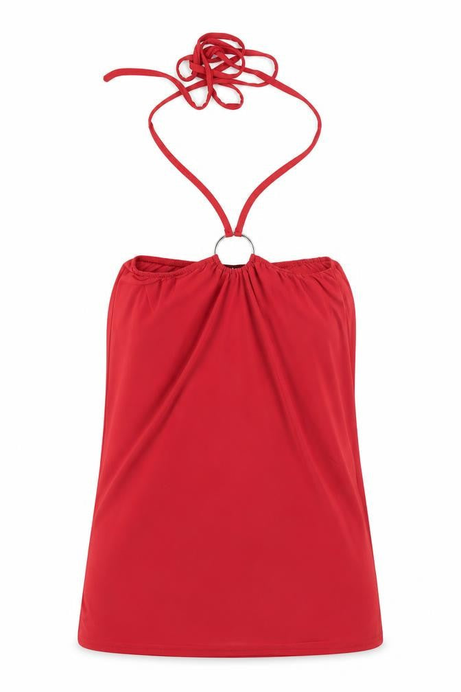 Boohoo Women's Red Halter Top Size 12