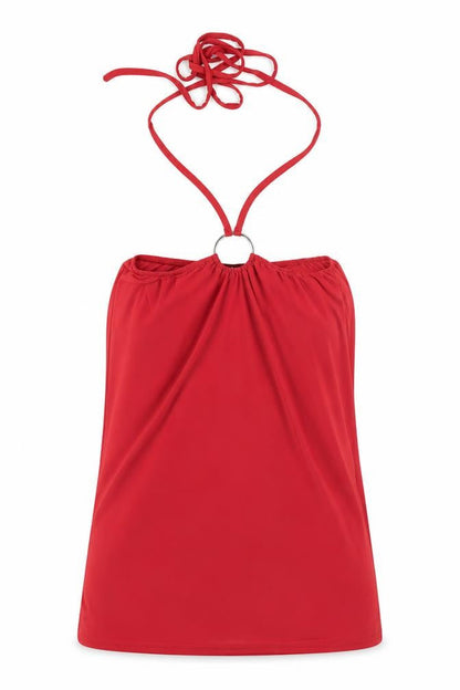 Boohoo Women's Red Halter Top Size 12