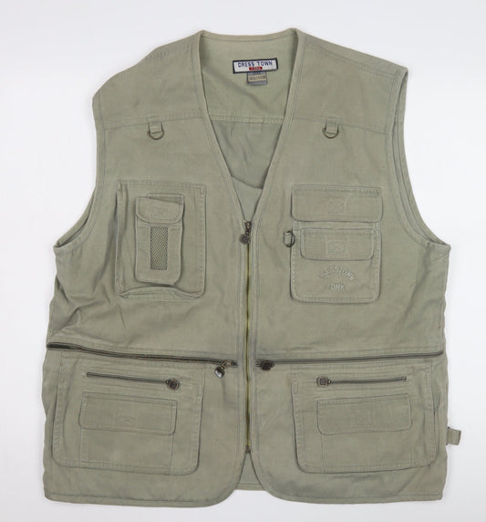 Dress Town Men's 3XL Green Cotton Waistcoat