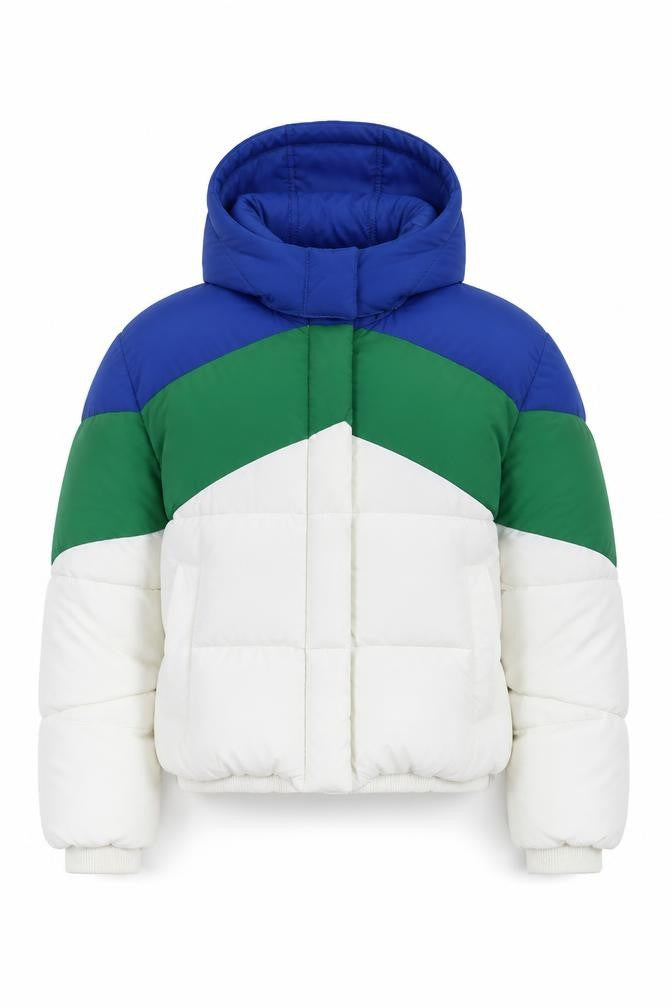 Topshop Women's Colour Block Puffer Jacket Size 14