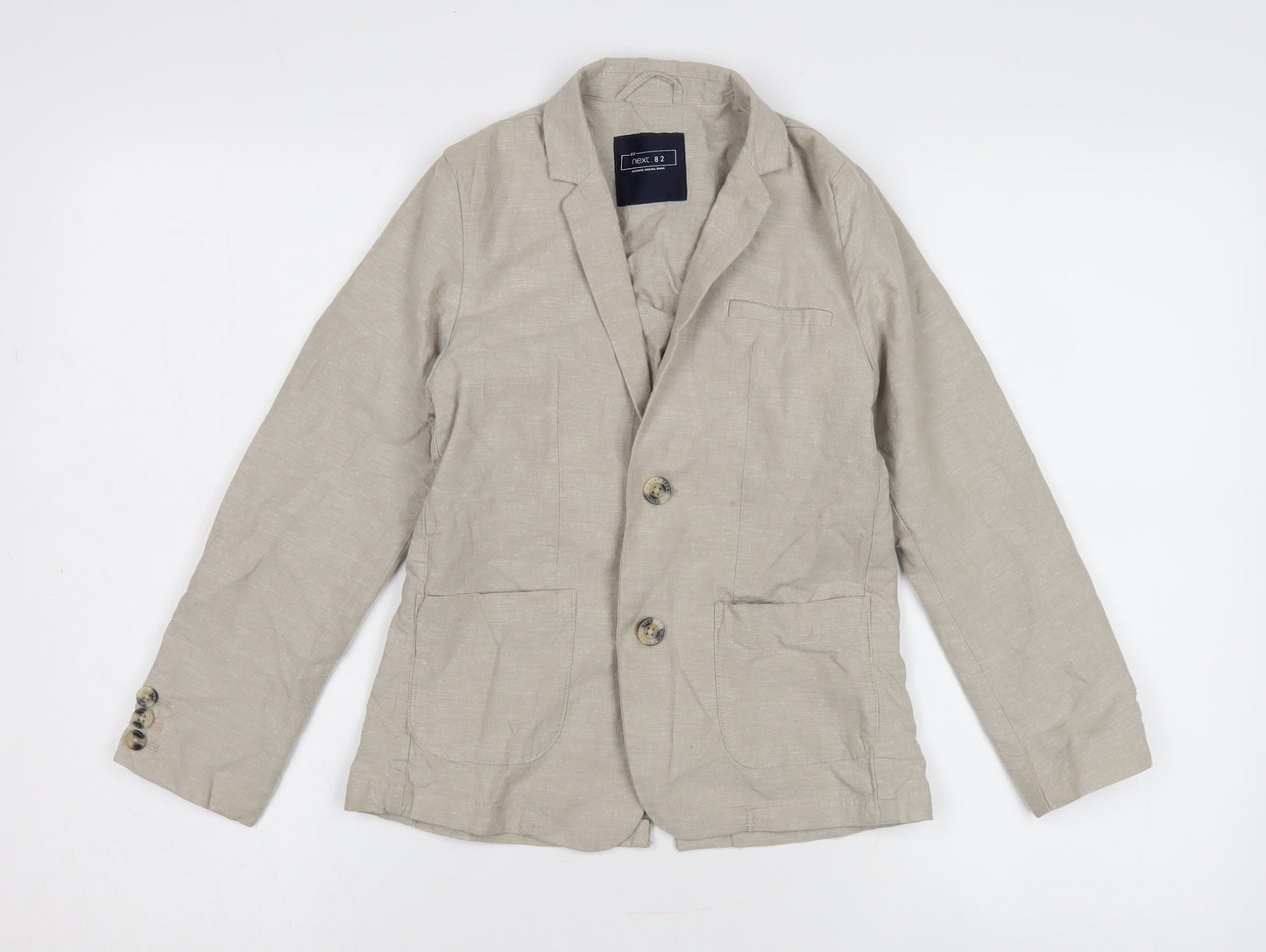 Next Boys Beige Linen Blazer, Size 8 Years Casual Jacket