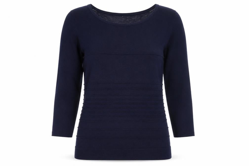 Monsoon Women's Blue 3/4 Sleeve Pullover Jumper Size 10