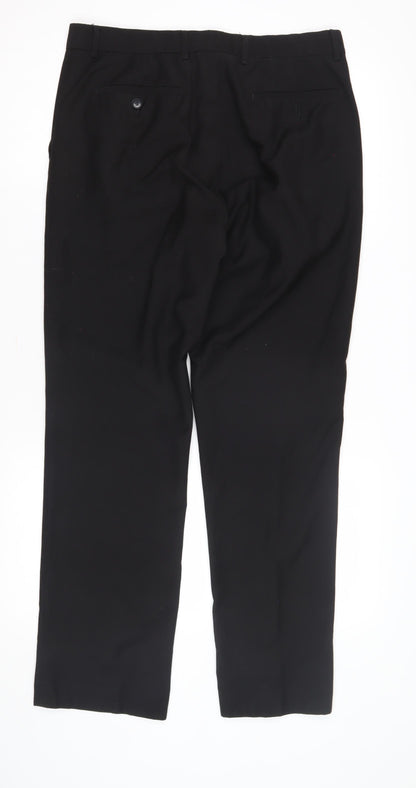 Butler & Webb Men's Black Straight Trousers, Size 32