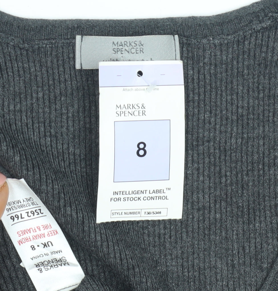Marks and Spencer Women's Grey Pullover Jumper Size 8