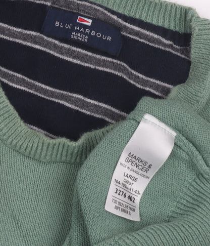 Marks & Spencer Green Men's Pullover Jumper, Large