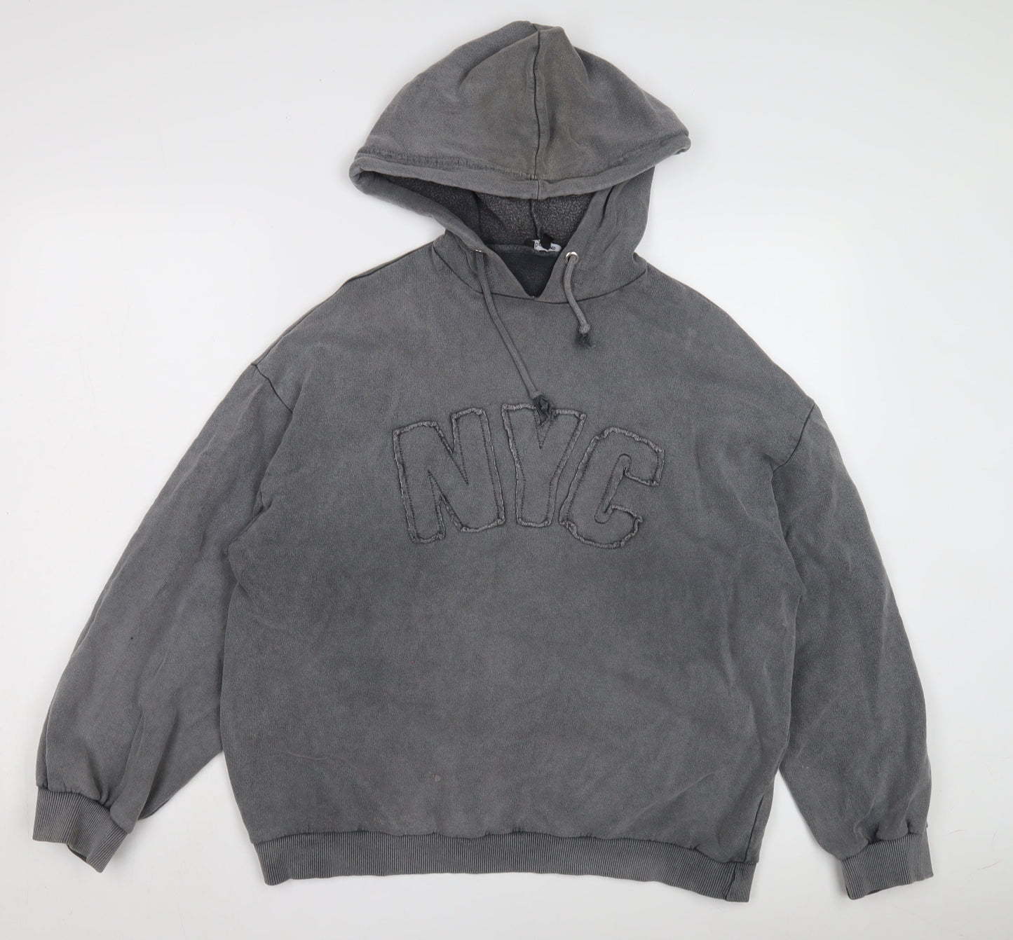 Boohoo Grey Unisex Pullover Hoodie - Size 12 Plus