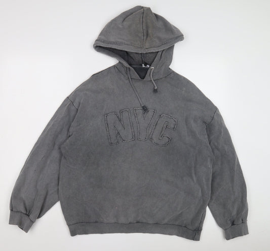 Boohoo Grey Unisex Pullover Hoodie - Size 12 Plus