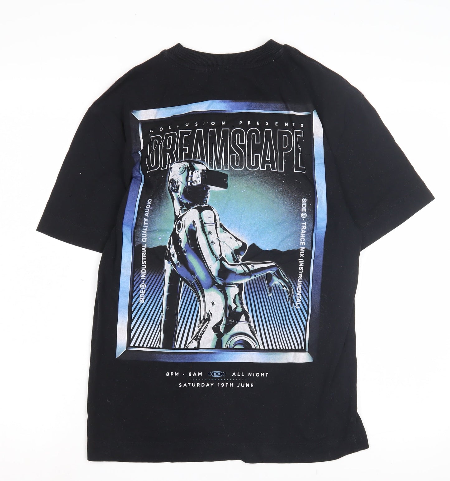 Collusion Men’s Black XS Music Graphic T-Shirt