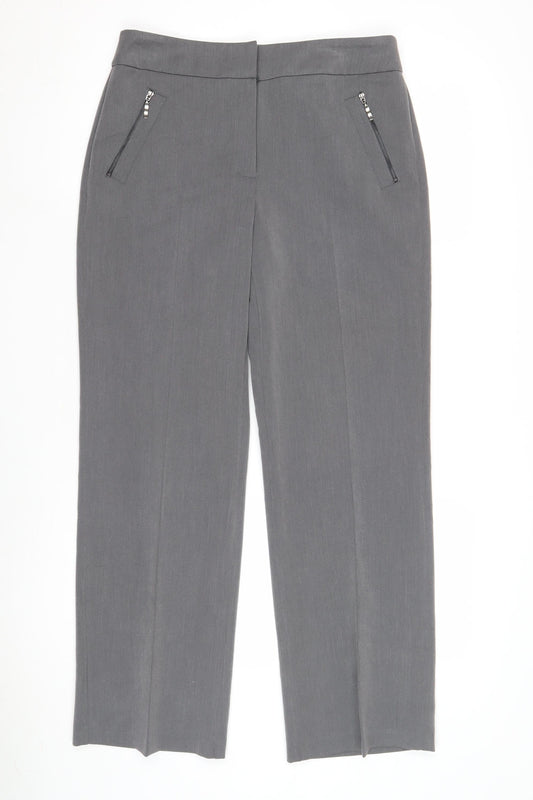 BHS Women's Grey Trousers Size 10 Straight Leg