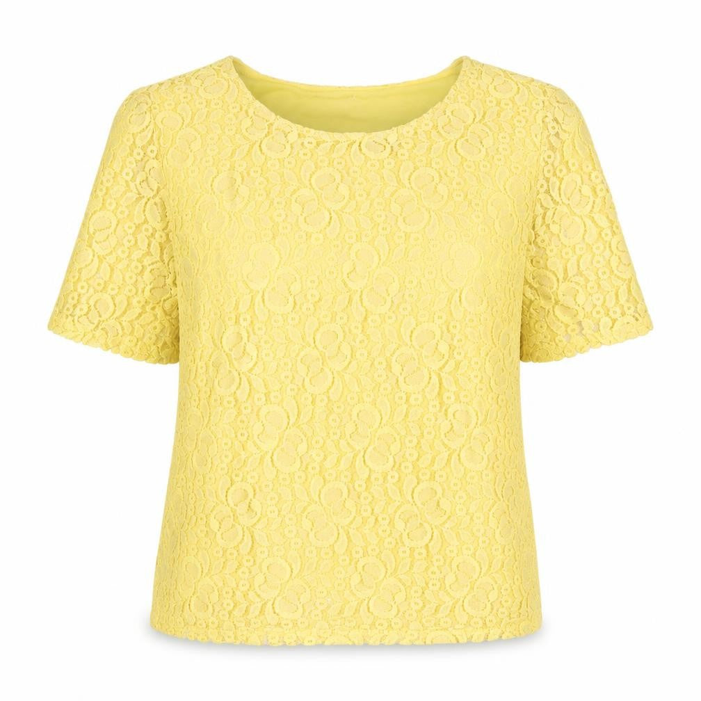 Emma Blake Women's Yellow Lace Blouse - Size 16