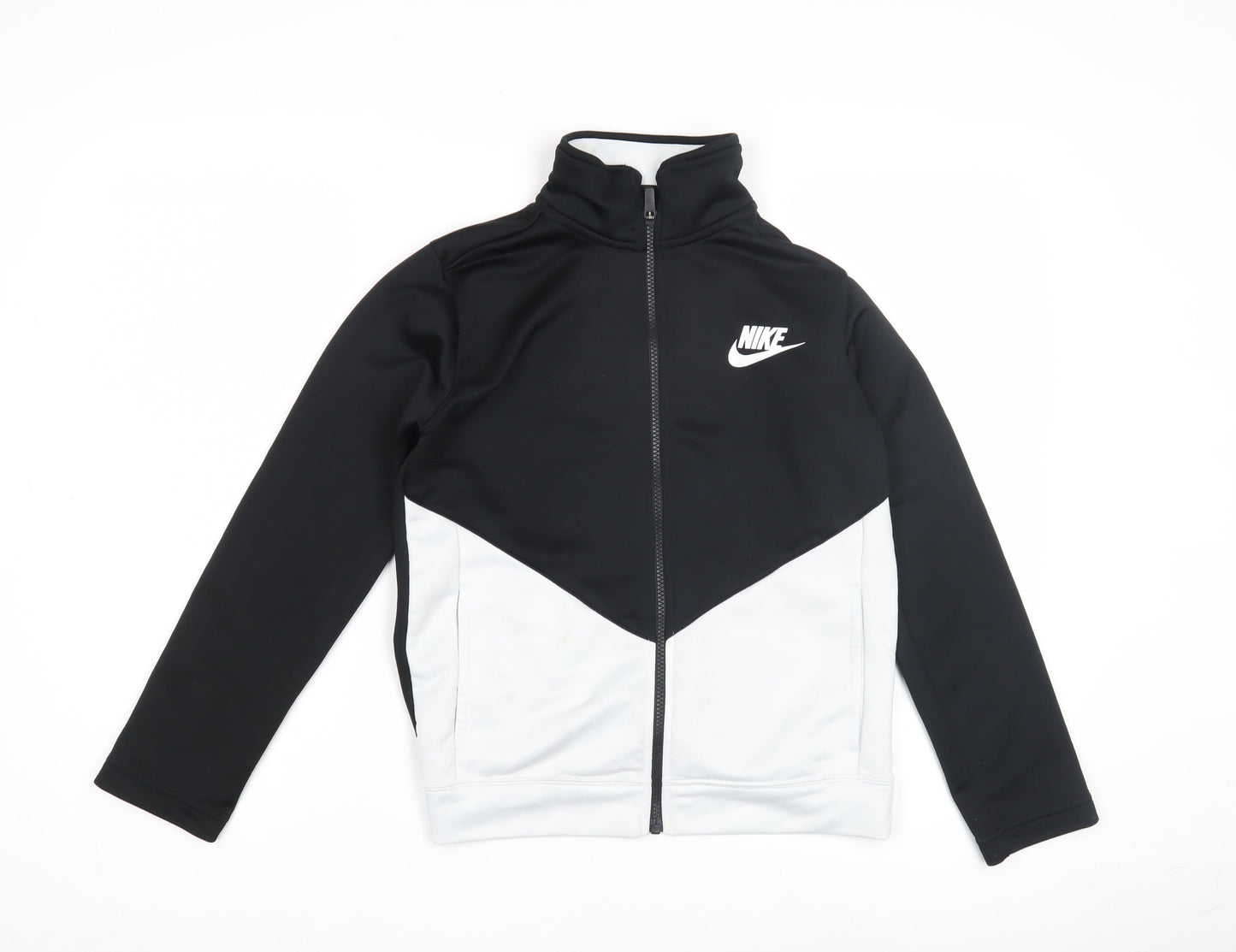 Nike Boys Black and White Track Jacket, Size 9-10 Years