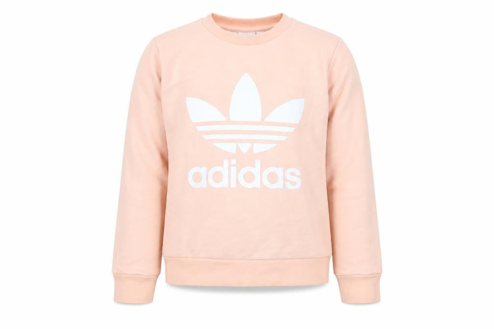 Adidas Girls Pink Pullover Sweatshirt, 7 Years, Logo Accent