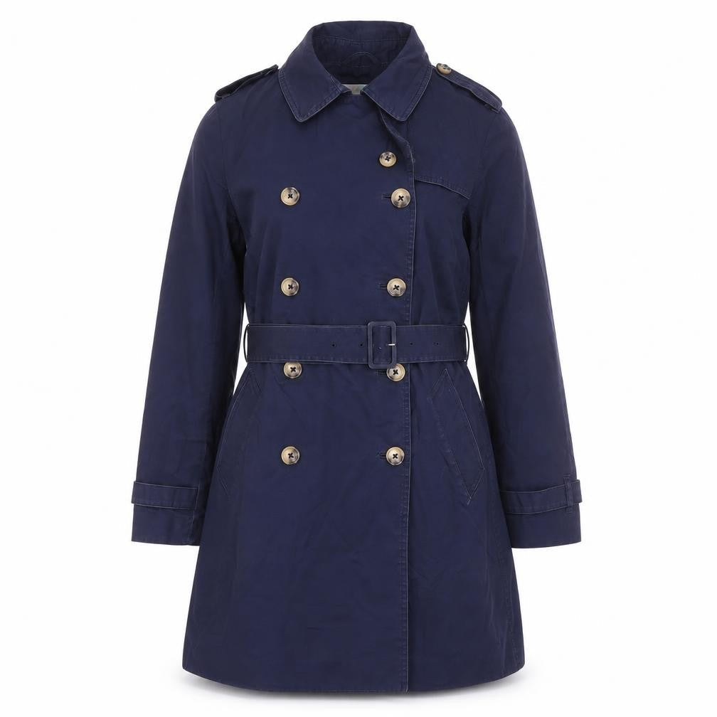 Boden Women's Blue Trench Coat Size 6 Belted Casual