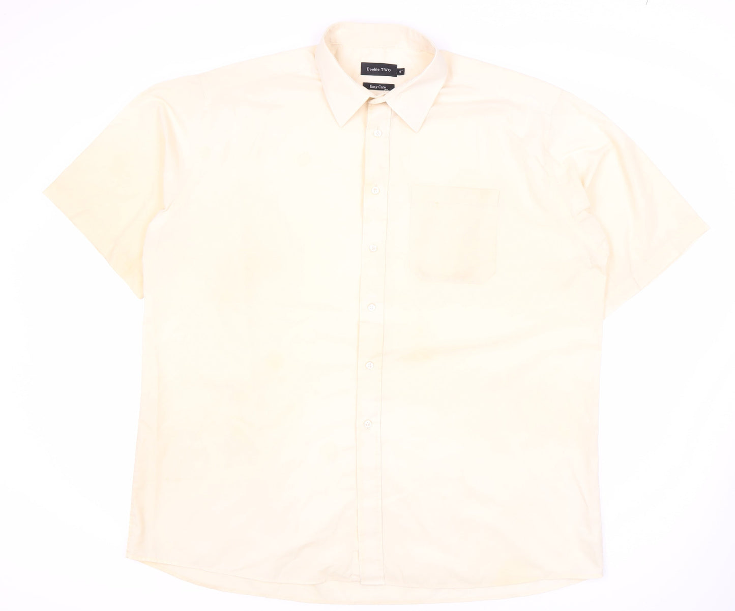 Double TWO Men's Ivory Short Sleeve Button-Up Shirt