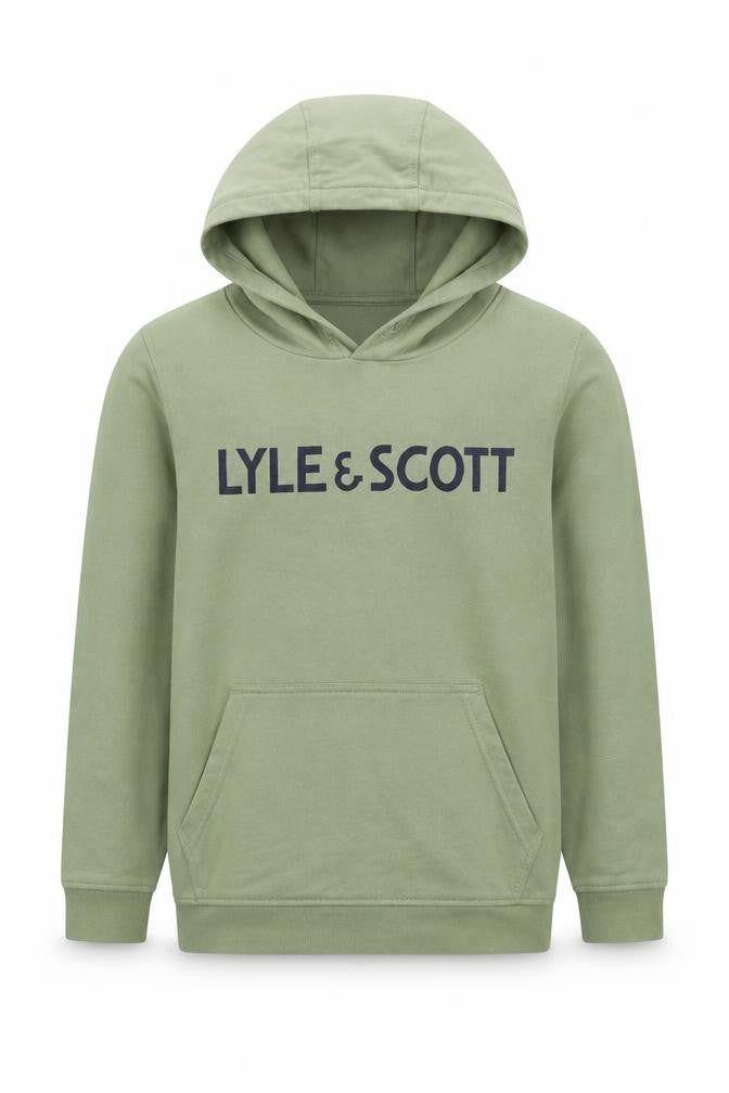 Lyle & Scott Boys Green Pullover Hoodie Size 11 Years