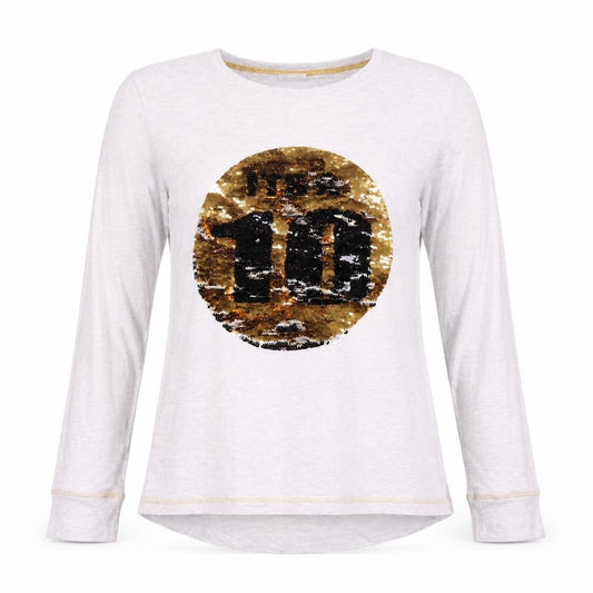 Strictly Come Dancing Girls Long Sleeve Grey Sequin Top 8-10