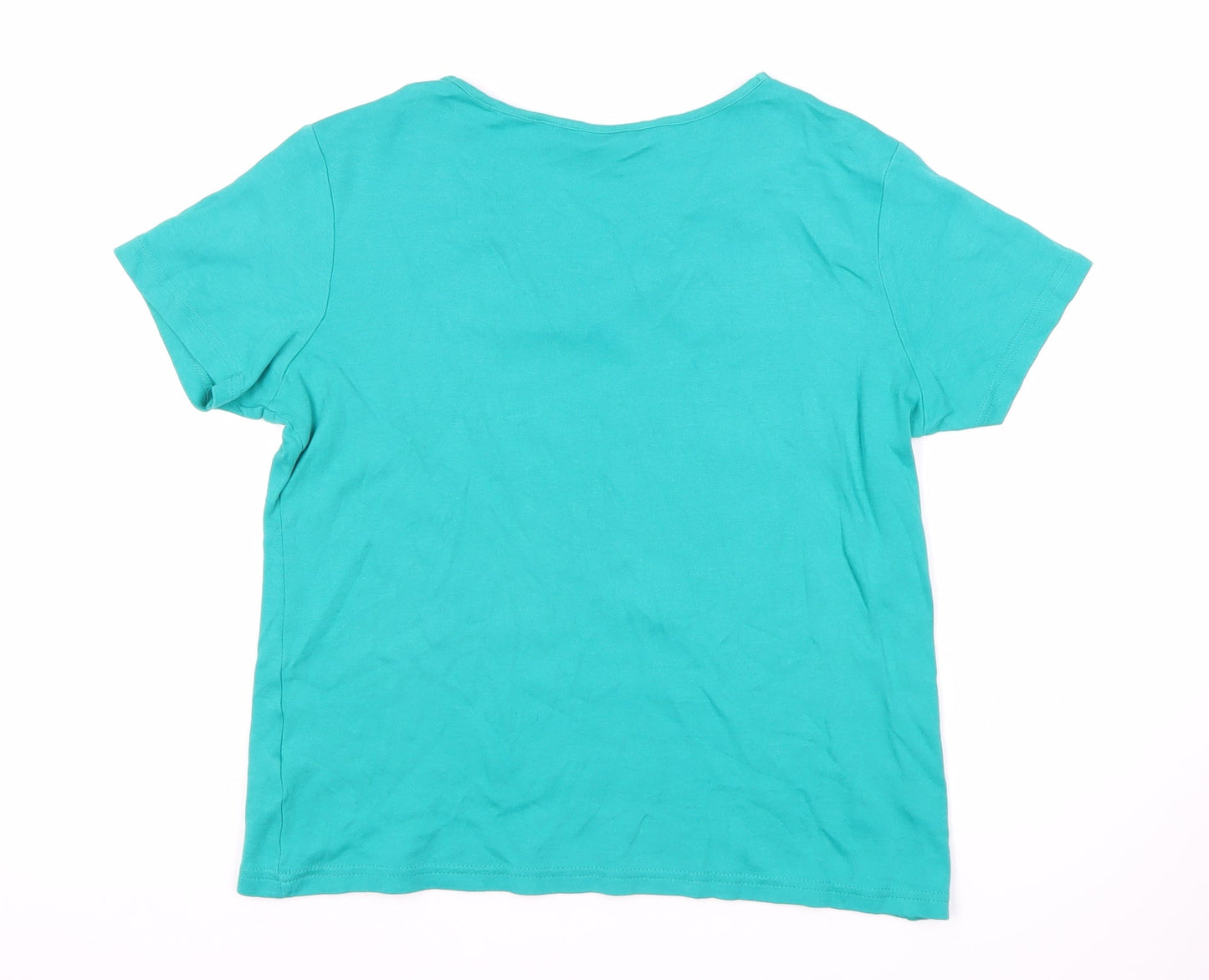 Isle Essentials Women's Blue V-Neck T-Shirt Size 10-12