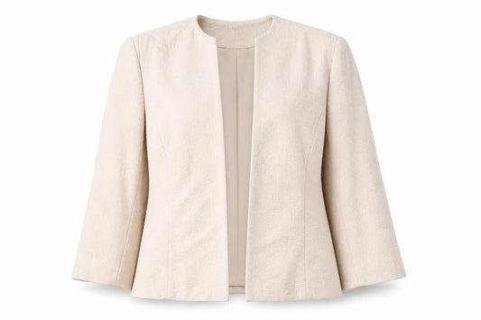 CC Petite Women Beige Suit Jacket Size 12