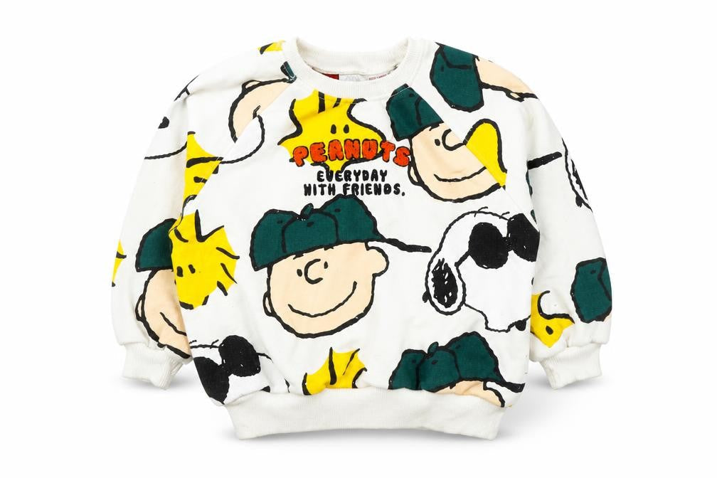 Zara Boys Multicoloured Cartoon Sweatshirt 4-5 Years - Peanuts Crew Neck