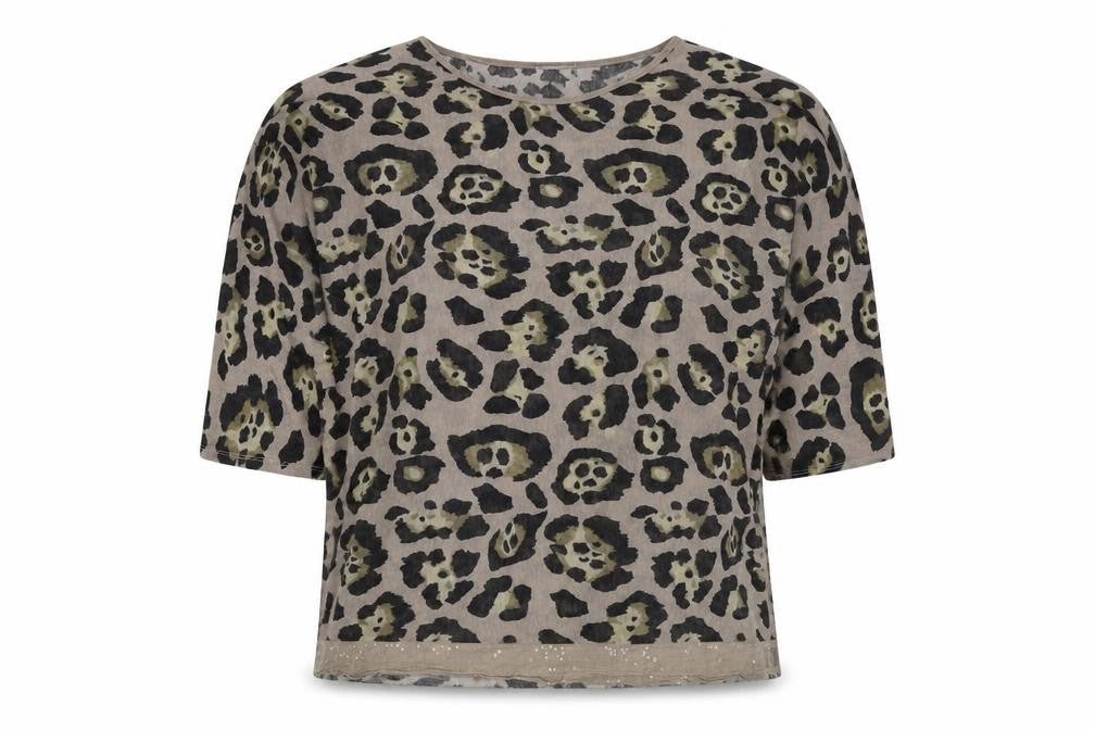 Apricot Women's Beige Animal Print Top M