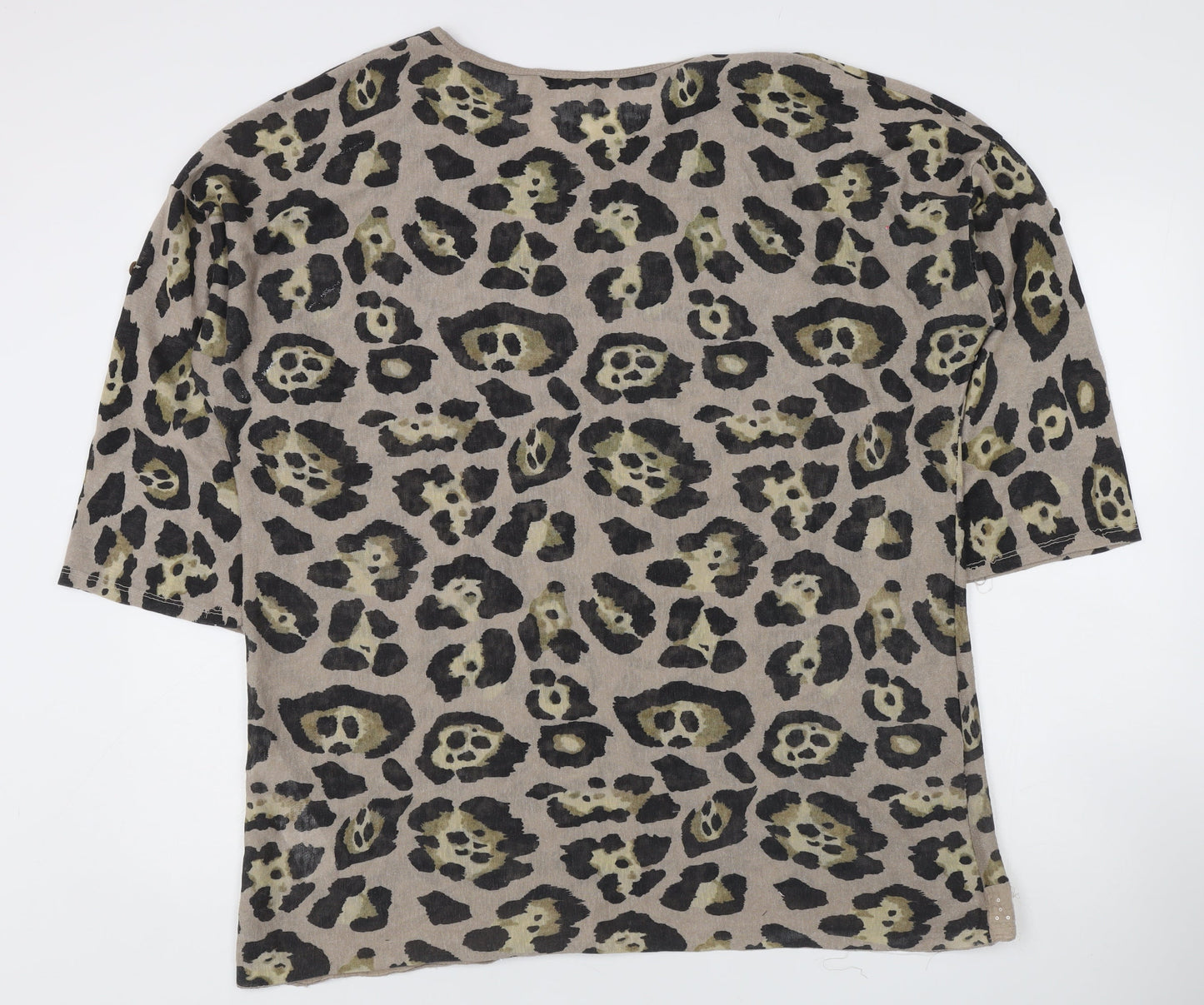 Apricot Women's Beige Animal Print Top M