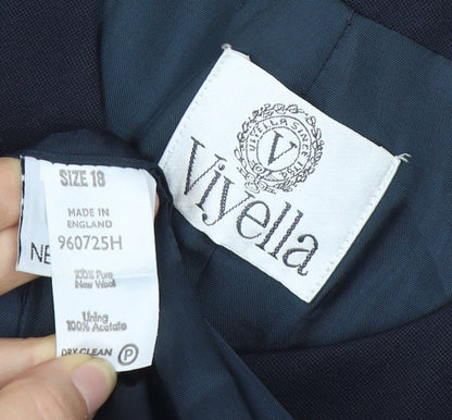 Viyella Women's Black Wool Blazer Size 18 Formal