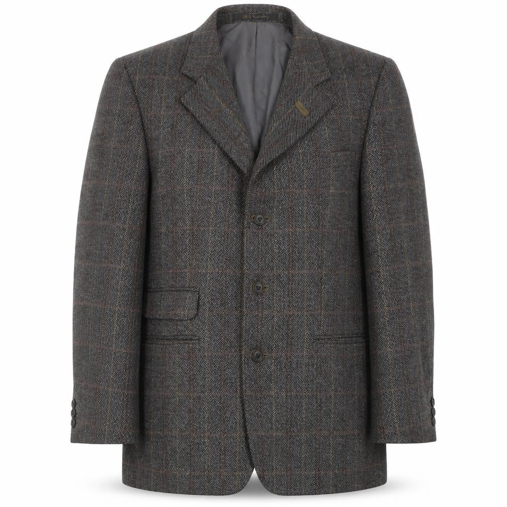 DAKS Men's Grey Check Blazer Jacket Size 50