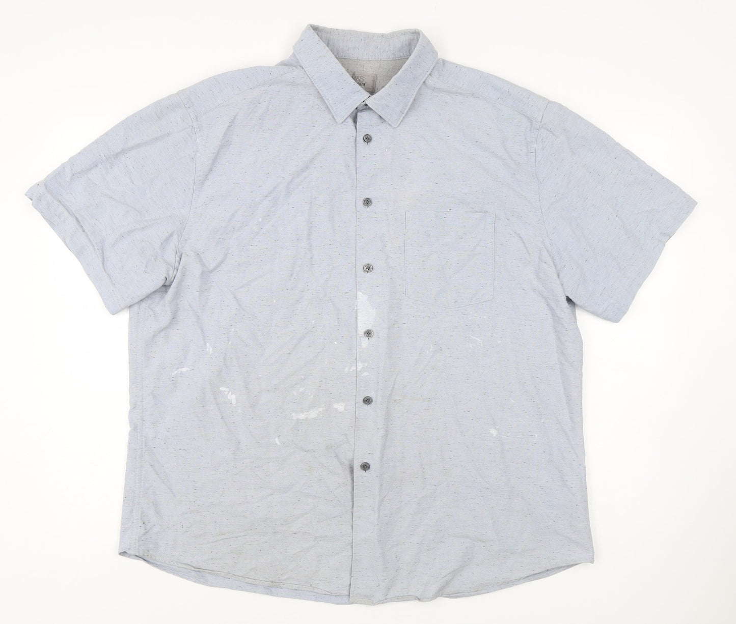 Marks and Spencer Men's Blue 2XL Casual Shirt