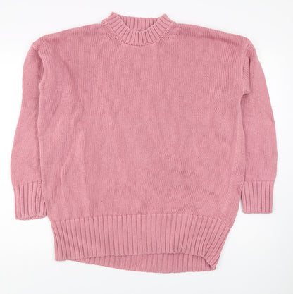 Next Women Pink Mock Neck Pullover Jumper Size 14