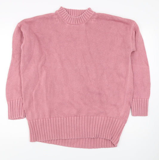 Next Women Pink Mock Neck Pullover Jumper Size 14