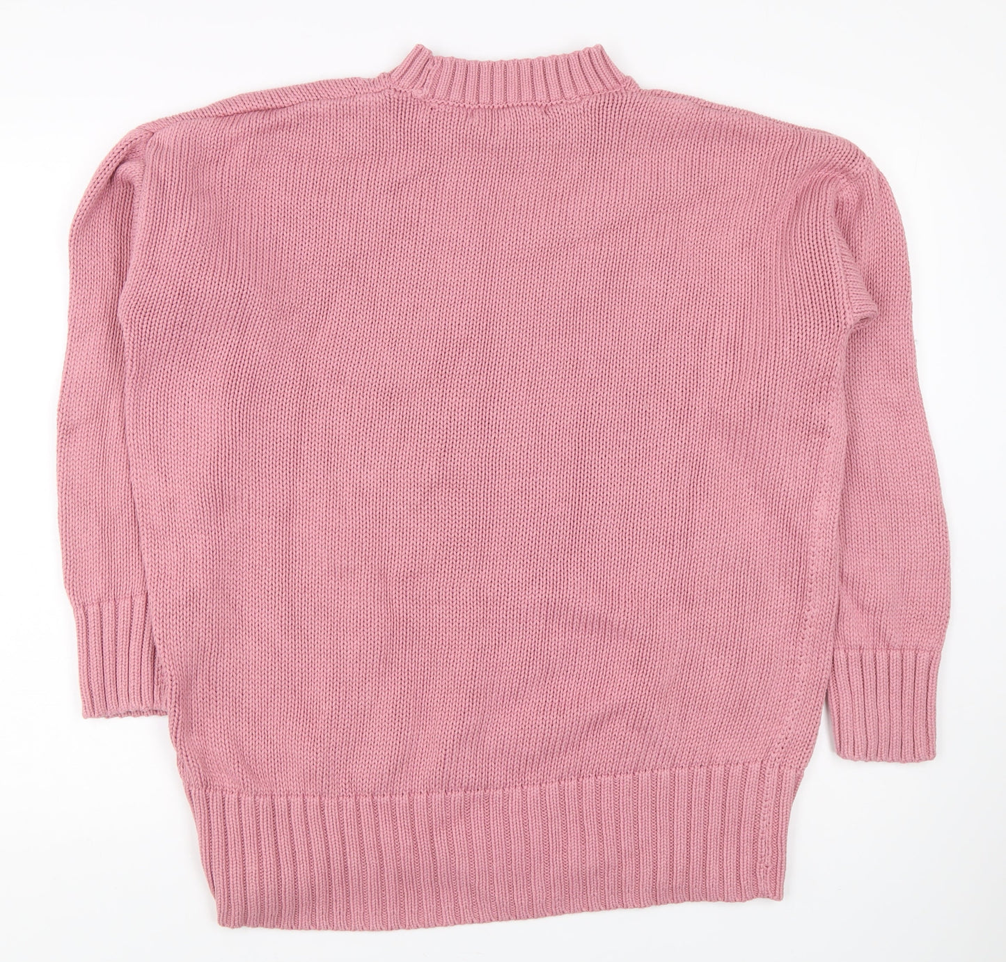 Next Women Pink Mock Neck Pullover Jumper Size 14