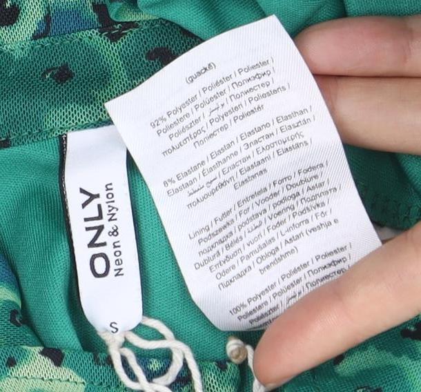 ONLY Women's Green Floral Shirt Dress - Size S