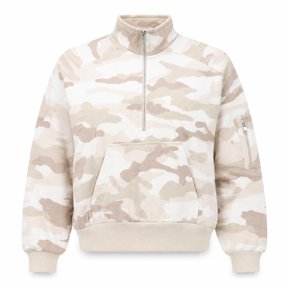 Divided Women's Beige Camo Full Zip Sweatshirt XS