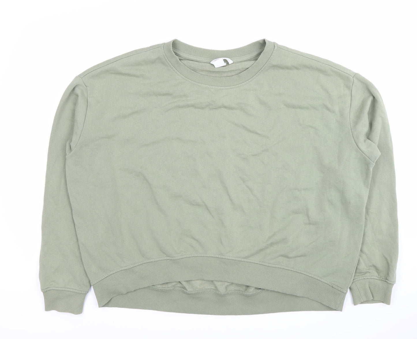Basic Women's Green Sweatshirt Size 12 Pullover