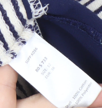 Close-up detail of Kaleidoscope Women's Striped 3/4 Sleeve Top
