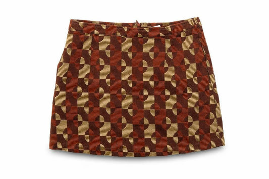 ilk + ERNIE Women's Brown Geometric Skirt L