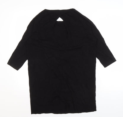 Zara Women's Black Viscose V-Neck Top