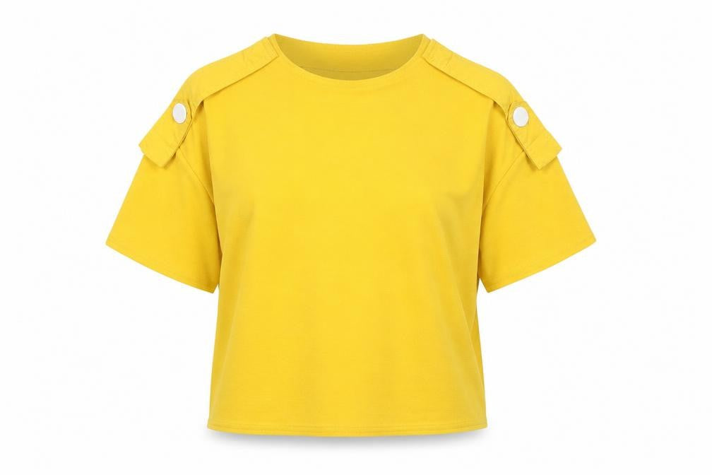 Zara Women's Yellow Short Sleeve T-Shirt Size 12