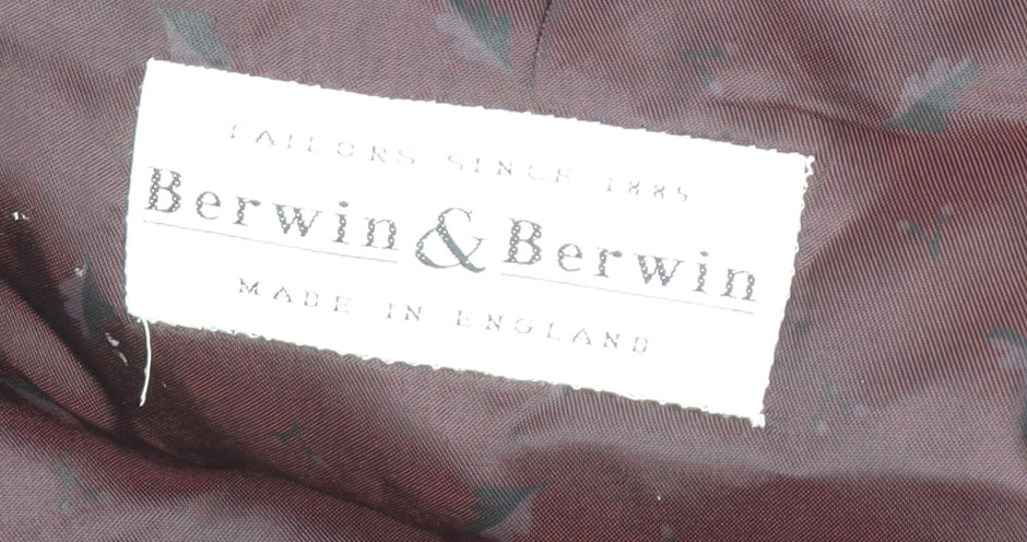Berwin & Berwin Men's Black Wool Blazer, Size 42, Elegant Formal Wear