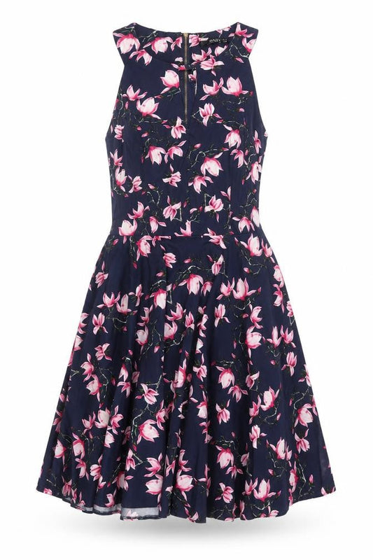 Quiz Women's Blue Floral Fit & Flare Dress, Size 8