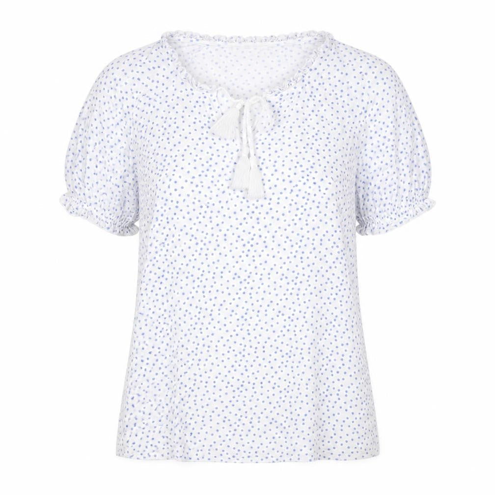 Marks & Spencer Women's White Polka Dot Blouse, Size 14